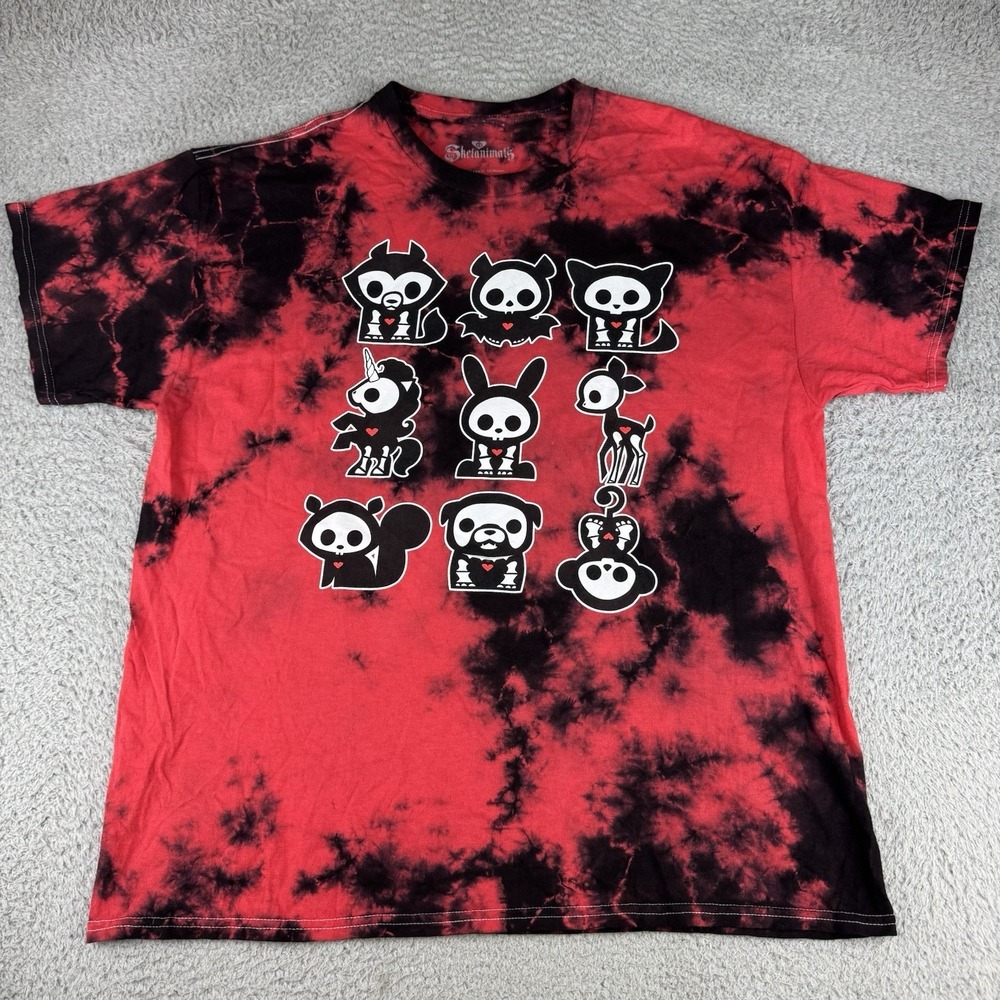 Hot Topic‎ Skelanimals Characters Dead Animals Creature Tie Dye Graphic Shirt Xl